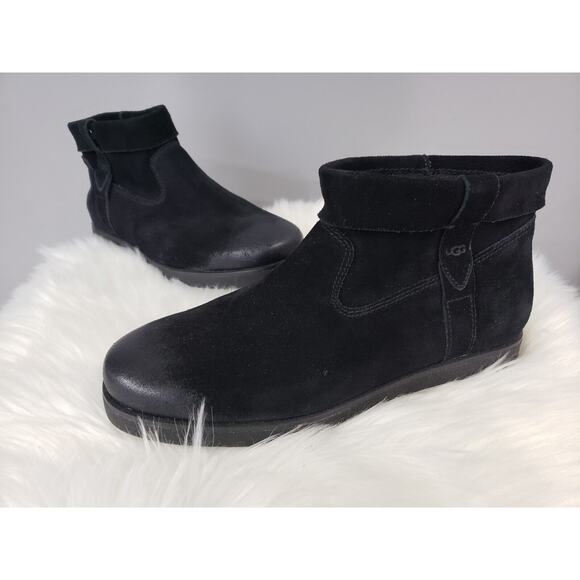 NEW SIZE 9 UGG Boots Josefene Cuff Women's Suede Ankle Zip Black Booties‎ - Picture 4 of 6